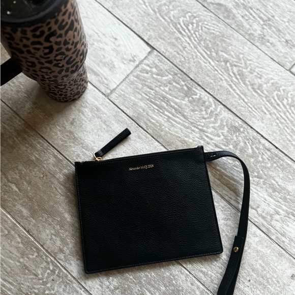 Alexander McQueen Black Leather Wristlet Bag - Picture 2 of 4